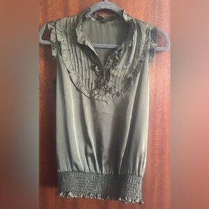Forever 21 Olive Ruffled Blouse